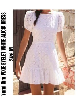 Yumi Kim PIXIE EYELET WHITE ALICIA DRESS Size M